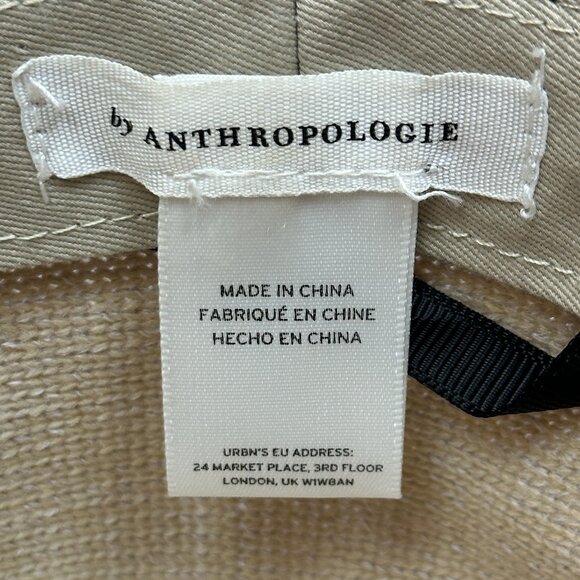 Anthropologie Carolina Trimmed Rancher Hat Nubby Flat Brim Natural NWOT Boho - Picture 5 of 6